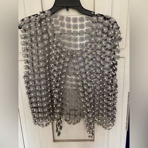 Anthropologie silver/pearl vest one size